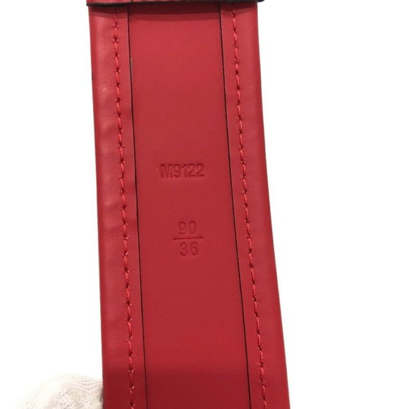 LOUIS VUITTON Damier Infini Ceinture stamp belt Leather Red/SilverHardwar main image 7